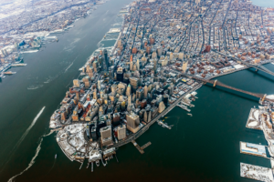 Aerial view of New York cityscape, New York, United States