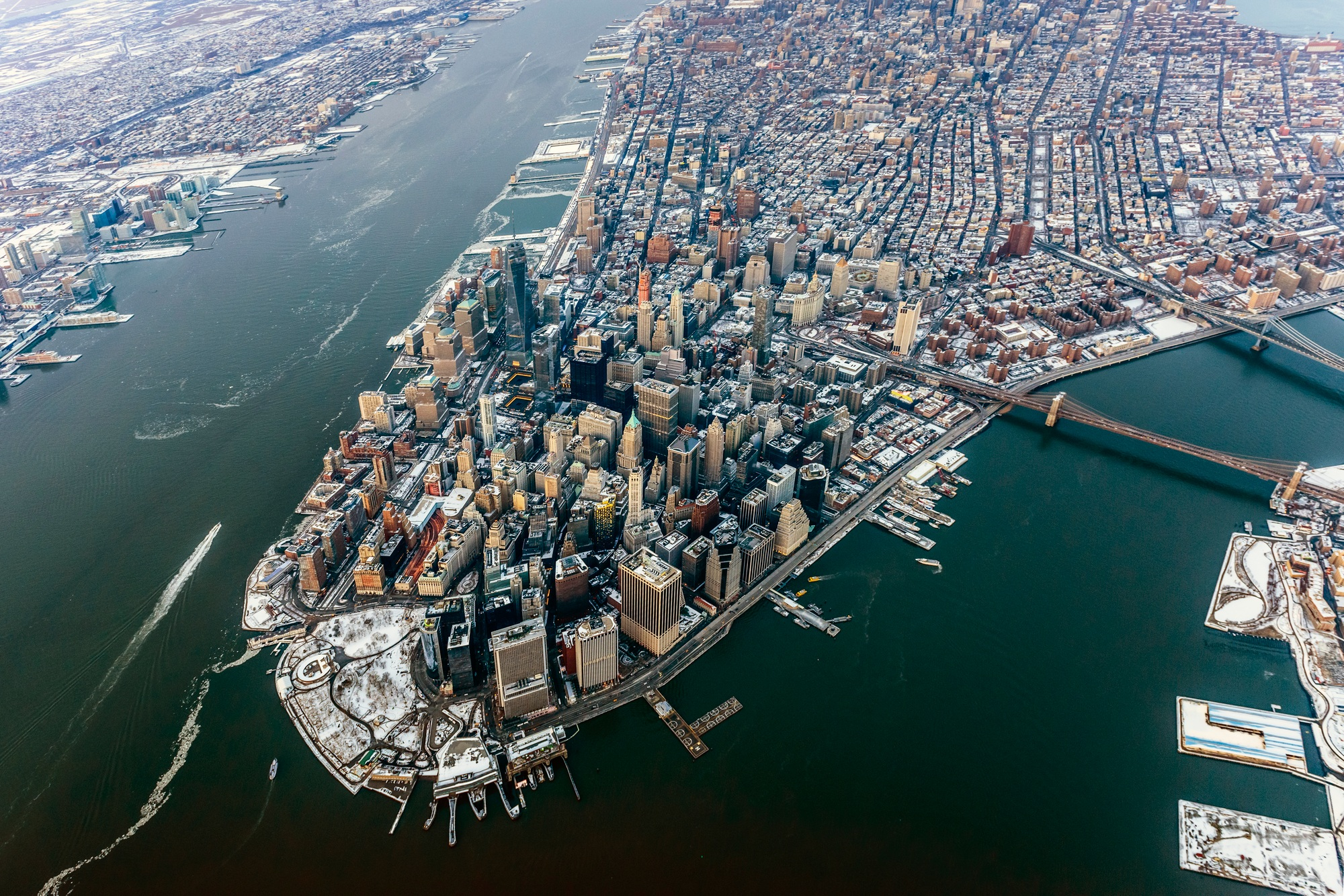 Aerial view of New York cityscape, New York, United States
