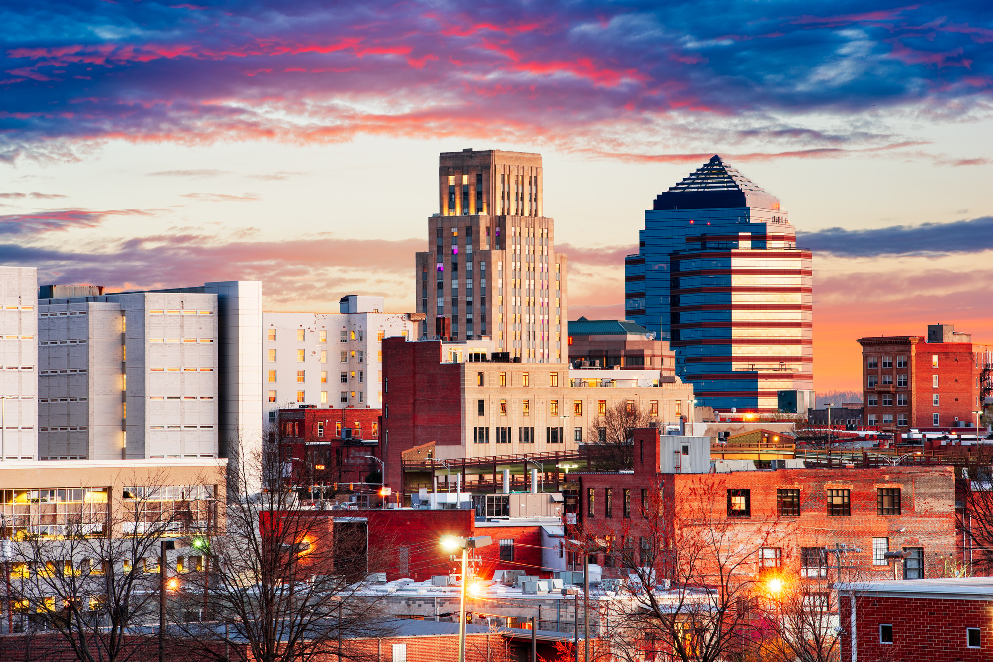 Durham, North Carolina, USA Downtown Skyline